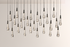 Raindrop Glass Solitaire Linear Chandelier -kimoylights