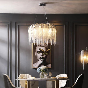 Alisa Luxury Aluminum Chain Tassel Chandelier - kimoylights