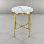 Thaddeus Marble Round Side Table 18"D