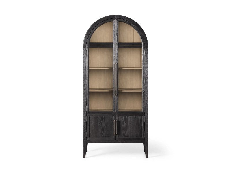 Hattie Glass-Door Oak Cabinet | Modern Farmhouse Design