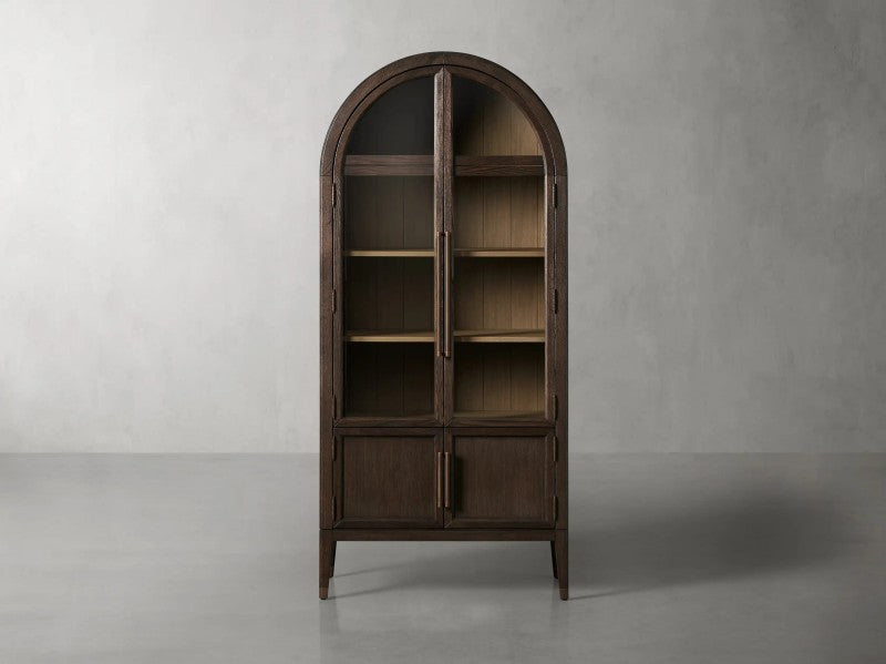 Hattie Glass-Door Oak Cabinet | Modern Farmhouse Design