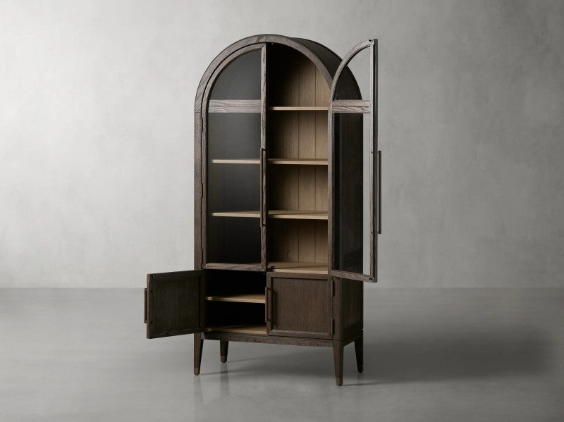 Hattie Glass-Door Oak Cabinet | Modern Farmhouse Design
