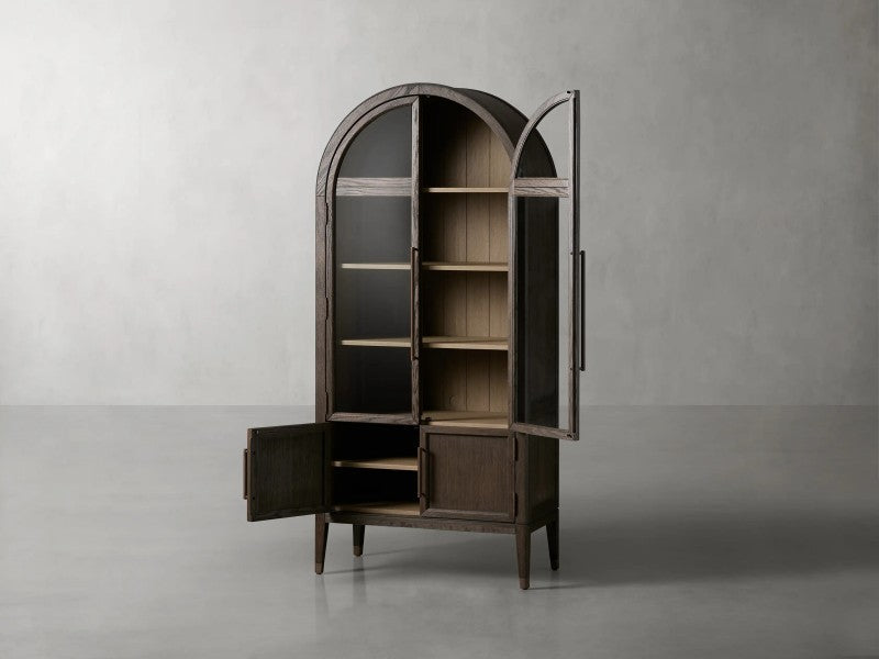 Hattie Glass-Door Oak Cabinet | Modern Farmhouse Design