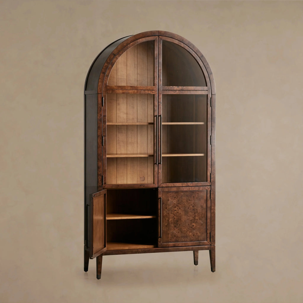 Hattie Burl Glass Cabinet