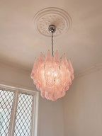Murano Chandelier 41 Drops Pink