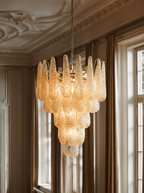 Murano Chandelier 52 Drops Amber