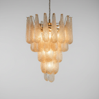 Murano Chandelier 52 Drops Amber
