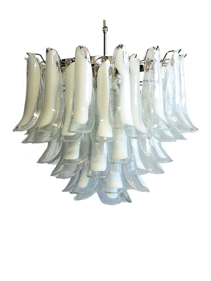 Murano Chandelier – 53 petals – White