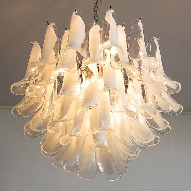 Murano Chandelier – 53 petals – White
