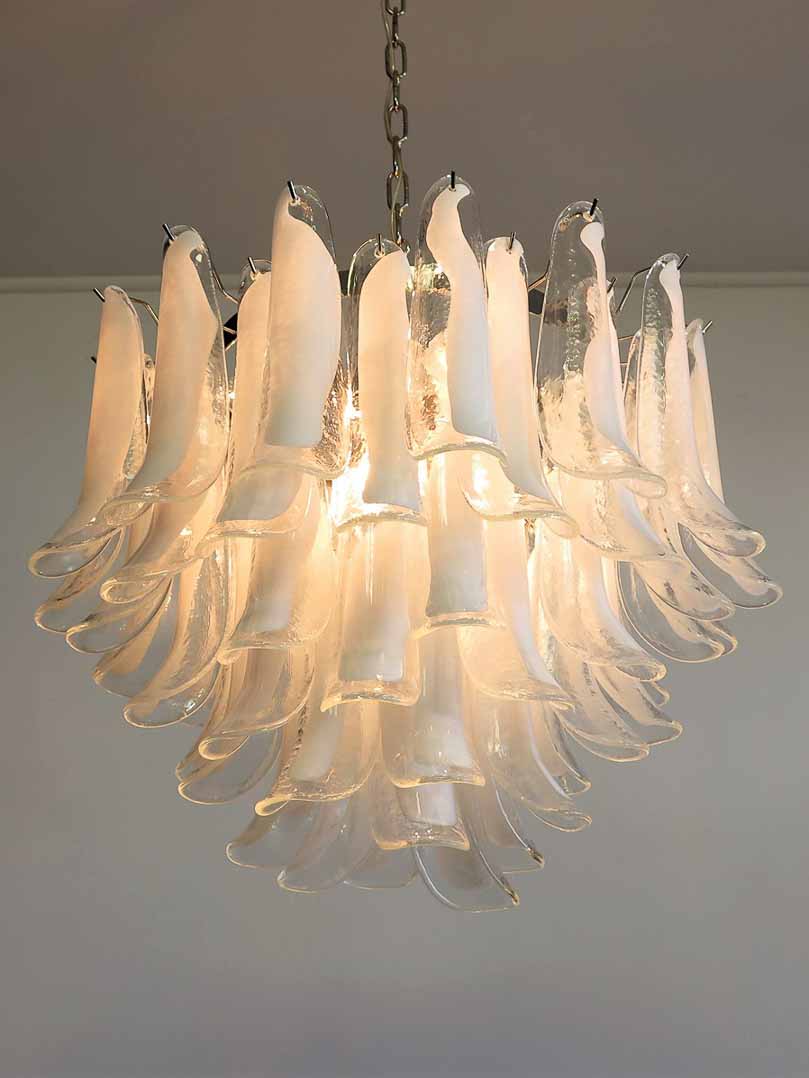 Murano Chandelier – 53 petals – White