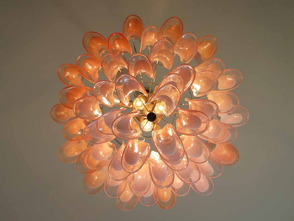 Murano Chandelier – 53 petals – Pink