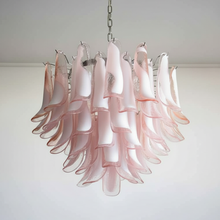 Murano Chandelier – 53 petals – Pink