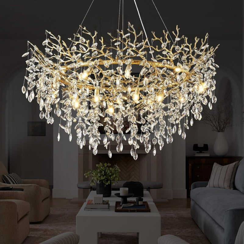Modern Crystal Tree Branch Chandelier - kimoylights
