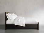 Mihaela Solid Romanian Oak Wood Bed Frame with Hand-Finished Brass Accent Details