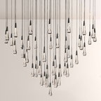 Raindrop Glass Round Solitaire Chandelier -kimoylights