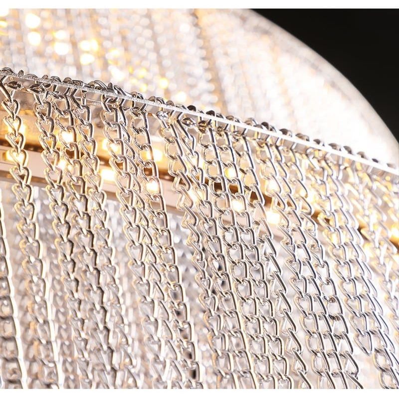 Alisa Luxury Aluminum Chain Tassel Ring Multilayer Chandelier - kimoylights