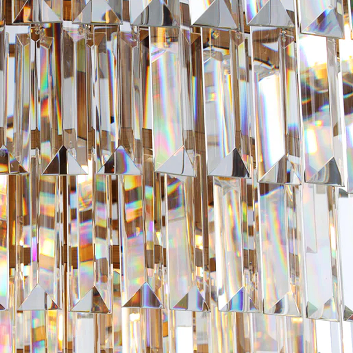 1920s Olion Multi-Tier Clear/Smoke Crystal Round Chandelier