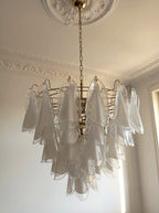 Murano chandelier 57 rondini lattimo