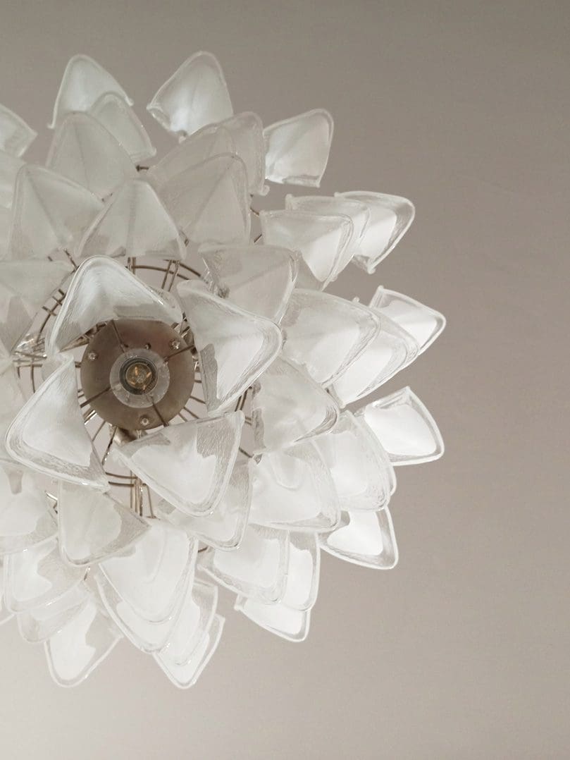 Murano chandelier 57 rondini lattimo