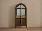 Hattie Bar Cabinet Solid Oak Wood Rectangular Vintage Inspired Dining