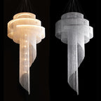 Alisa Luxury Aluminum Chain Tassel Ring Multilayer Chandelier  - kimoylights