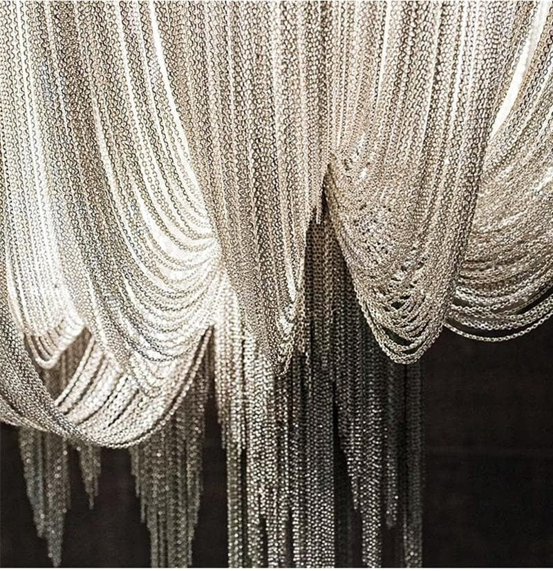 Alisa Luxury Double-Layer Aluminum Chain Tassel Chandelier - kimoylights