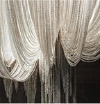 Alisa Luxury Double-Layer Aluminum Chain Tassel Chandelier - kimoylights