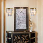 1920s Tedem 2-Tier Crystal Semi-Round Sconce