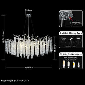 Snow Tree Branch Crystal Gold/Silver Chandelier for All Rooms 40''