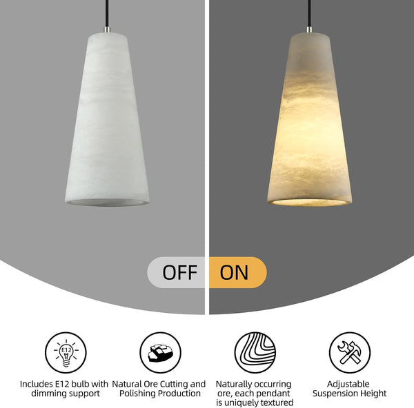Conical Alabaster Marble Pendant