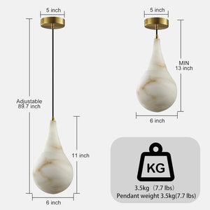 Capsule/Bilayer/Raindrop Type Alabaster Marble Modern Pendant for All Scene