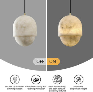 Capsule/Bilayer/Raindrop Type Alabaster Marble Modern Pendant for All Scene
