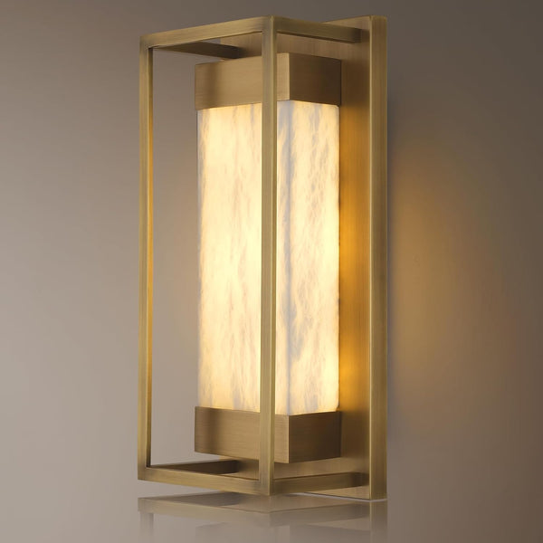 Alabaster Square Shaped Wall Sconce 15.7"