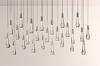 Raindrop Glass Solitaire Linear Chandelier -kimoylights