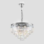 1920s Olion Multi-Tier Clear/Smoke Crystal Round Chandelier