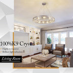Modern K9 Crystal Round/Rectangular Chandelier 32" 61" - kimoylights