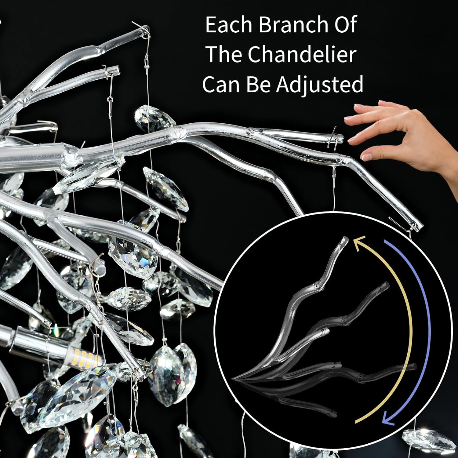 Modern Ice Eyes Tree Branch Chandelier for All rooms 47" - kimoylights