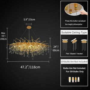 Raindrop Tree Branch Chandelier 23" 47"