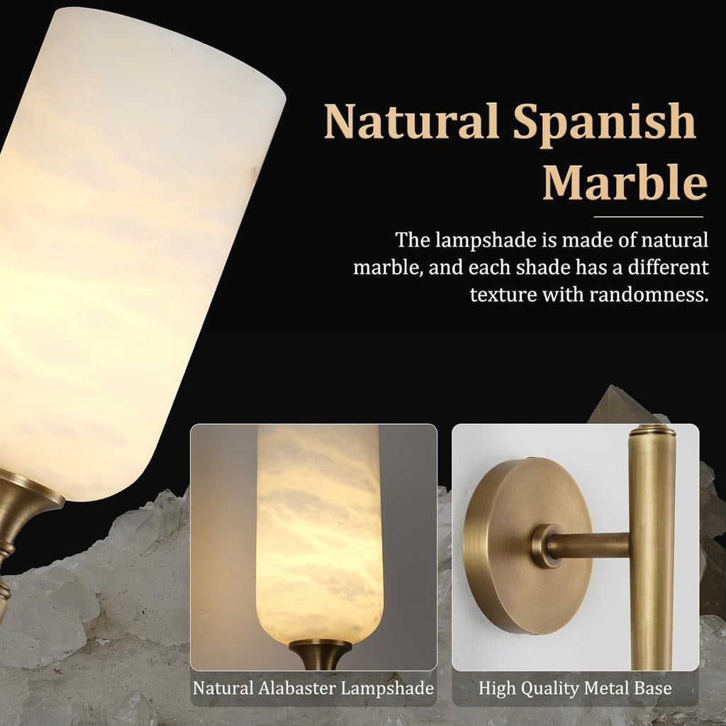 Alabaster 1head Brass/Black Strip Wall Sconce for All Scene 21.6"