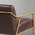 Thaddeus Brown Leather Accent Chair