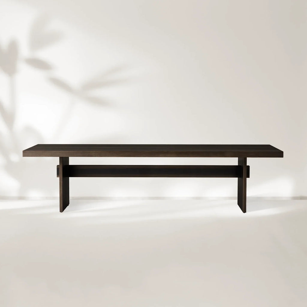 Mihaela Dining Table Handcrafted Romanian Oak With Walnut Veneer