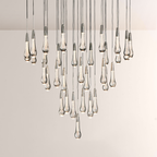 Raindrop Glass Round Solitaire Chandelier -kimoylights