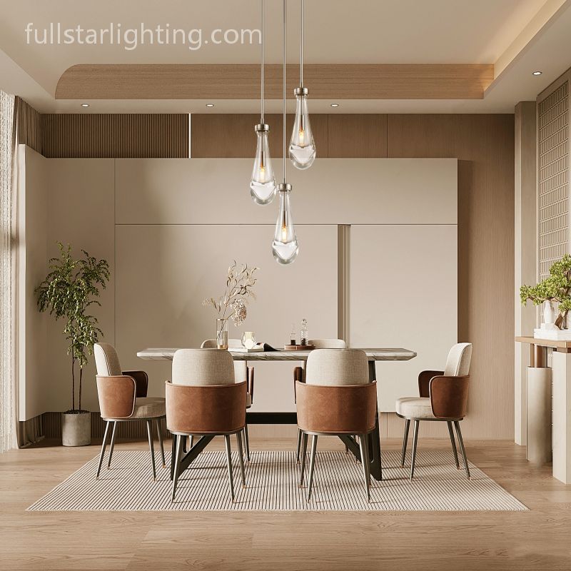 Raindrops 3-Light Rod Round Chandelier