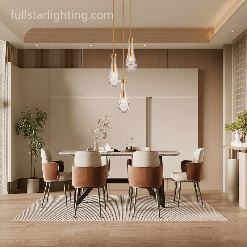Raindrops 3-Light Rod Round Chandelier