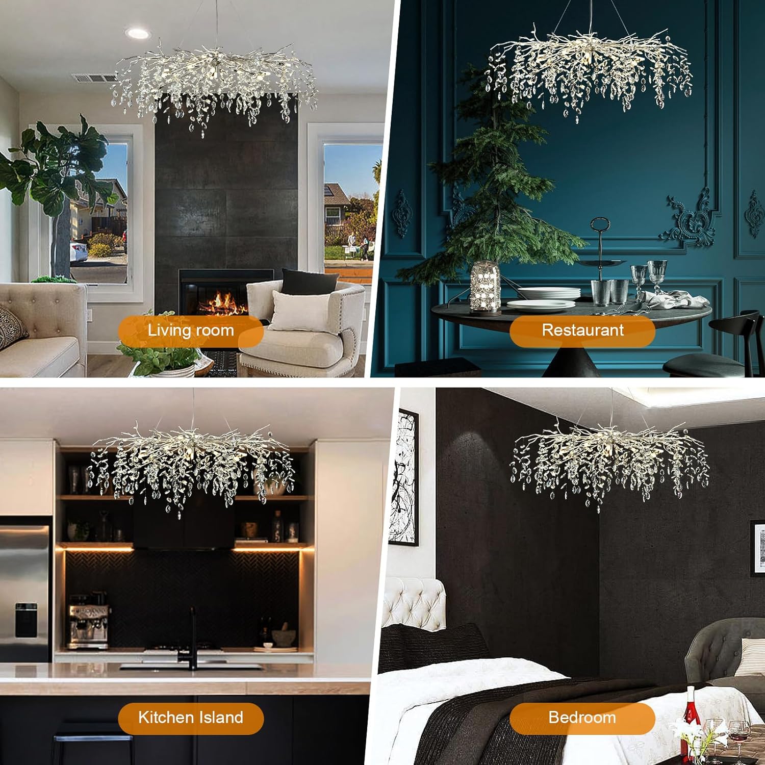 Modern Ice Eyes Tree Branch Chandelier for All rooms 47" - kimoylights