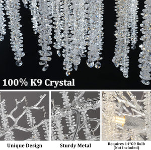 Snow Tree Branch Gold/Silver Chandelier 47''