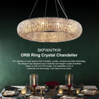 Modern K9 Grey/Clear Crystal Beads Round Chandelier 31.5" - kimoylights