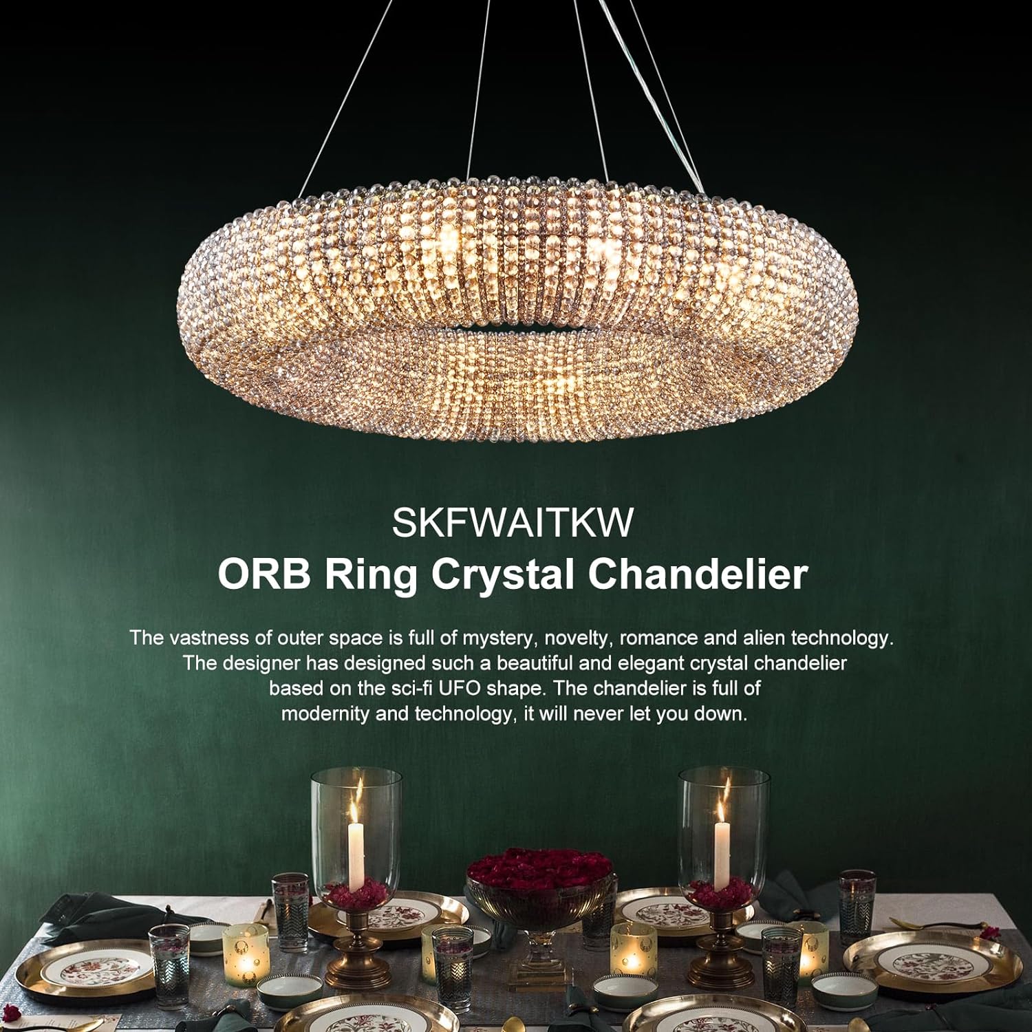Modern K9 Grey/Clear Crystal Beads Round Chandelier 31.5" - kimoylights