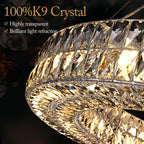 Modern K9 Crystal Round/Rectangular Chandelier 32" 61" - kimoylights