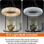 Modern K9 Grey/Clear Crystal Beads Round Chandelier 31.5" - kimoylights